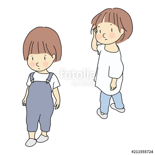 500x500 vector illustration of child conflict relationship, siblings - Friends Cartoon Drawing