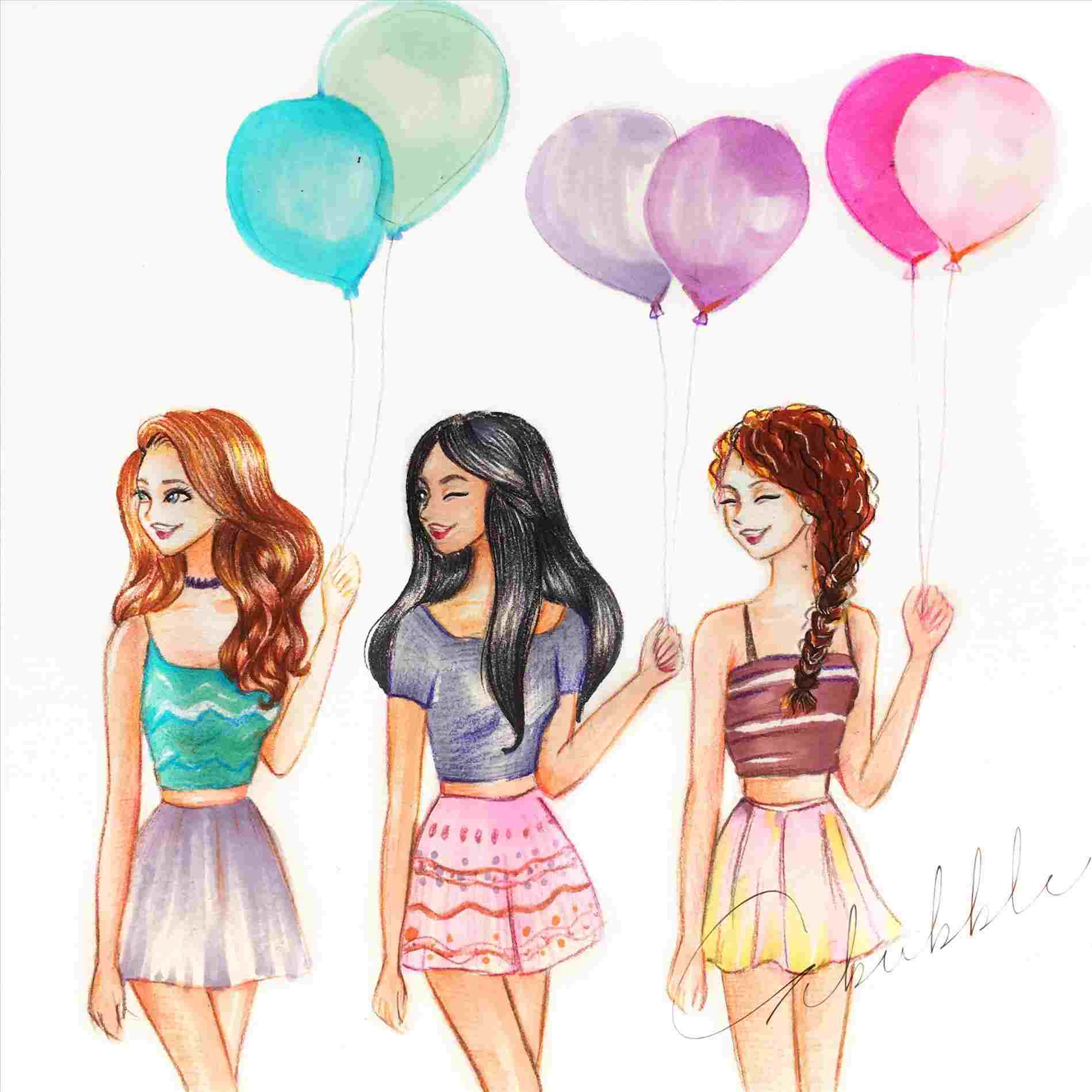 1899x1899 Friends Listening To Music Cartoon Drawing - Friends Cartoon Drawing