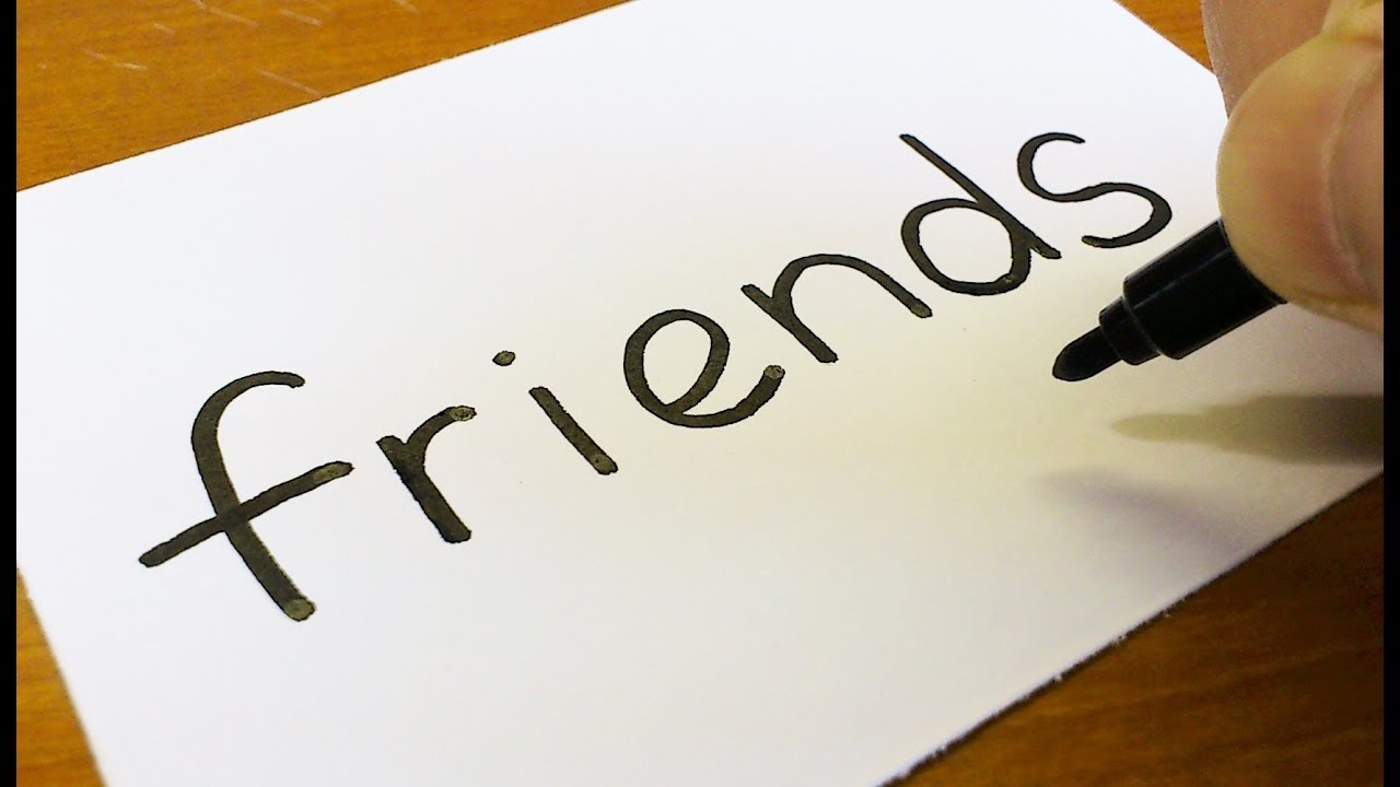 1280x720 How To Turn Words Friends Into A Cartoon For Kids - Friends Drawing