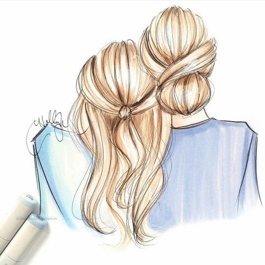 540x540 happy best friend day!! watercolor best friend drawings - Friendship Day Drawing