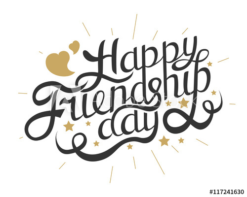 500x400 happy friendship day hand drawing vector lettering design - Friendship Day Drawing