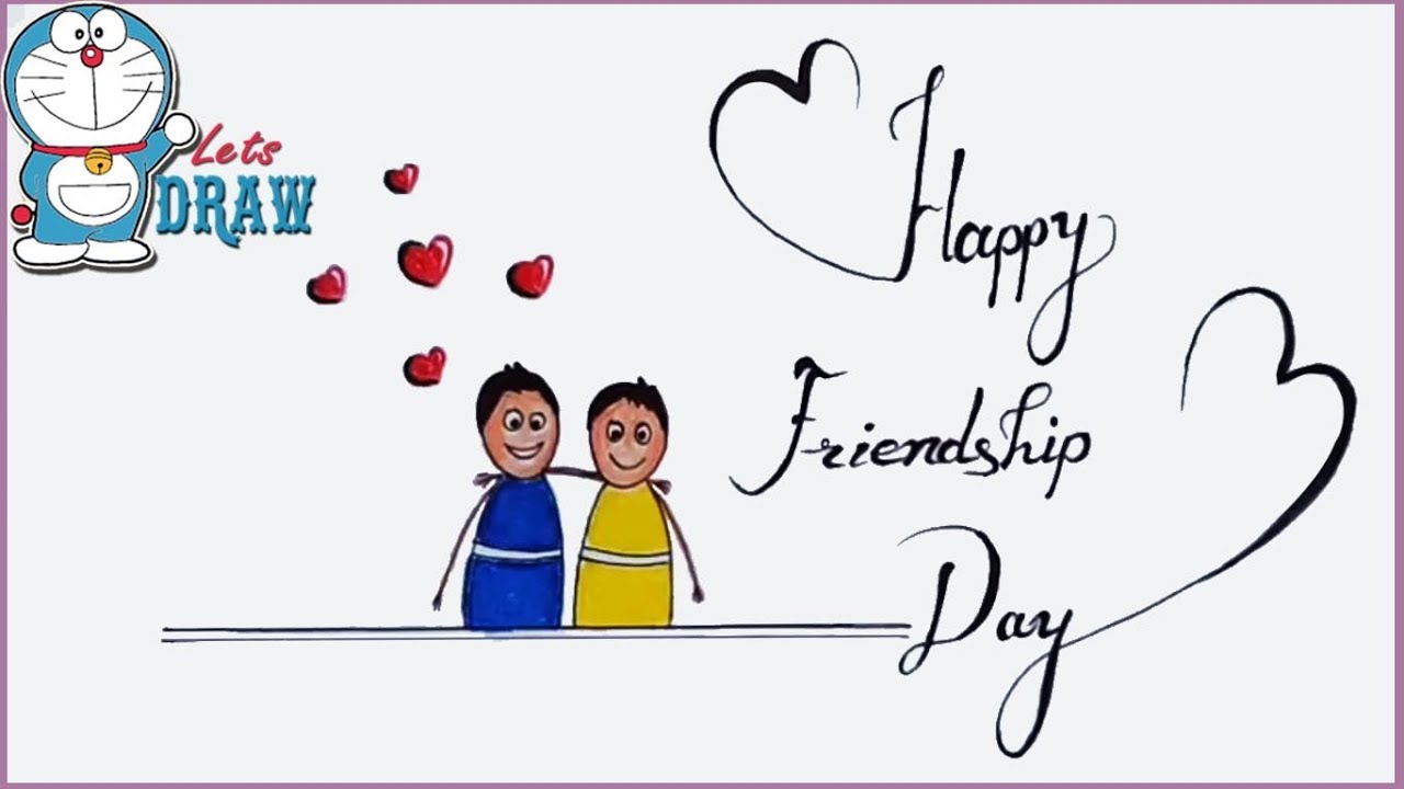 1280x720 happy friendship day very easy drawing - Friendship Day Drawing