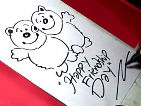 480x360 happy friendship day greeting for kids - Friendship Day Drawing