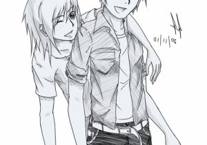 Pencil Sketch Boy And Girl Best Friends Drawing Anime