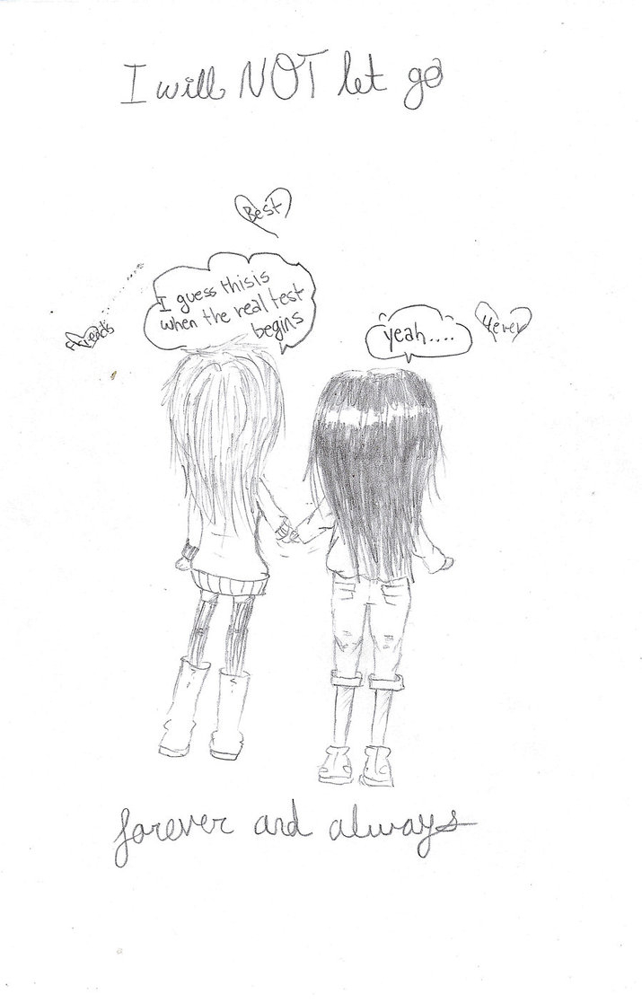 715x1117 simple friendship sketches pencil sketch two friendship pictures - Friendship Sketch Drawing