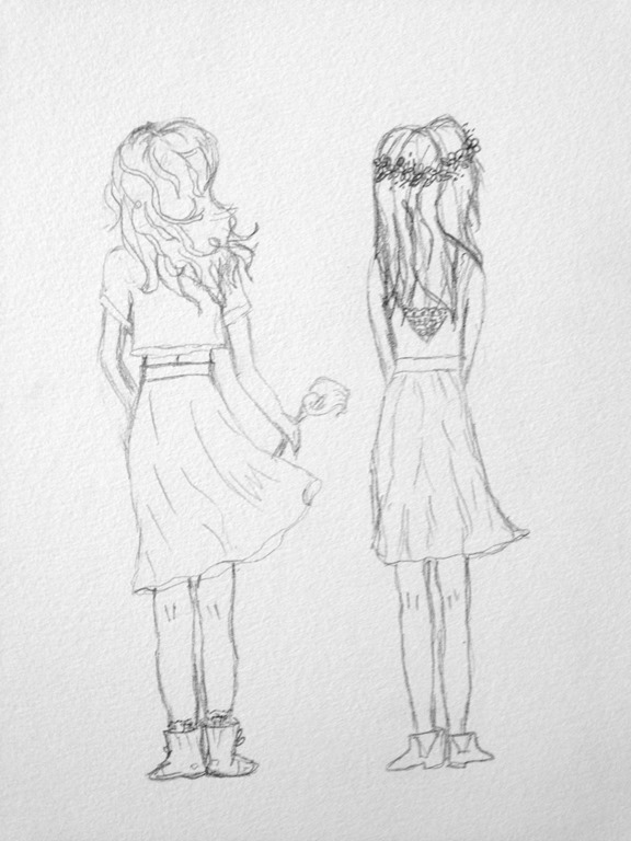 576x768 Best Friends East Of The Easel - Friendship Sketch Drawing