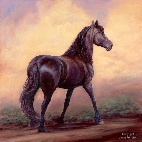 570x570 sold friesian horse painting oil on canvas'heaven etsy - Friesian Horse Drawing