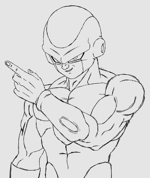 488x579 Golden Frieza Sketch - Frieza Drawing