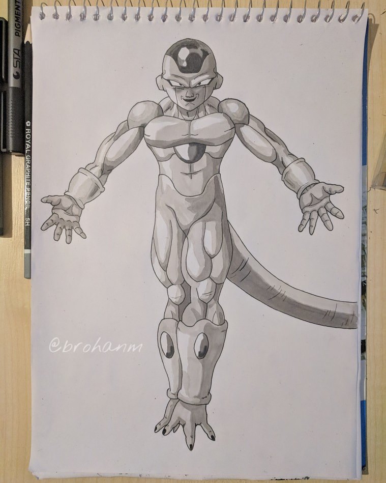 759x949 oc my drawing of frieza posing dbz - Frieza Drawing