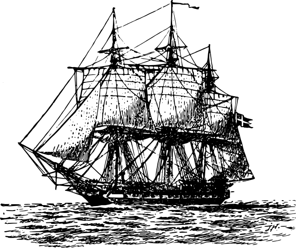 600x503 Frigate Ship Clip Art - Frigate Drawing