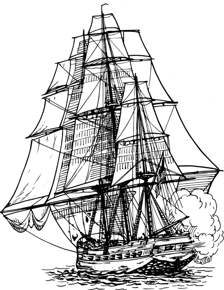 462x598 Frigate Ship Clip Art Free Vector In Open Office Drawing - Frigate Drawing
