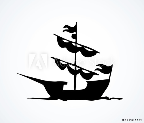 500x429 Frigate Vector Drawing - Frigate Drawing