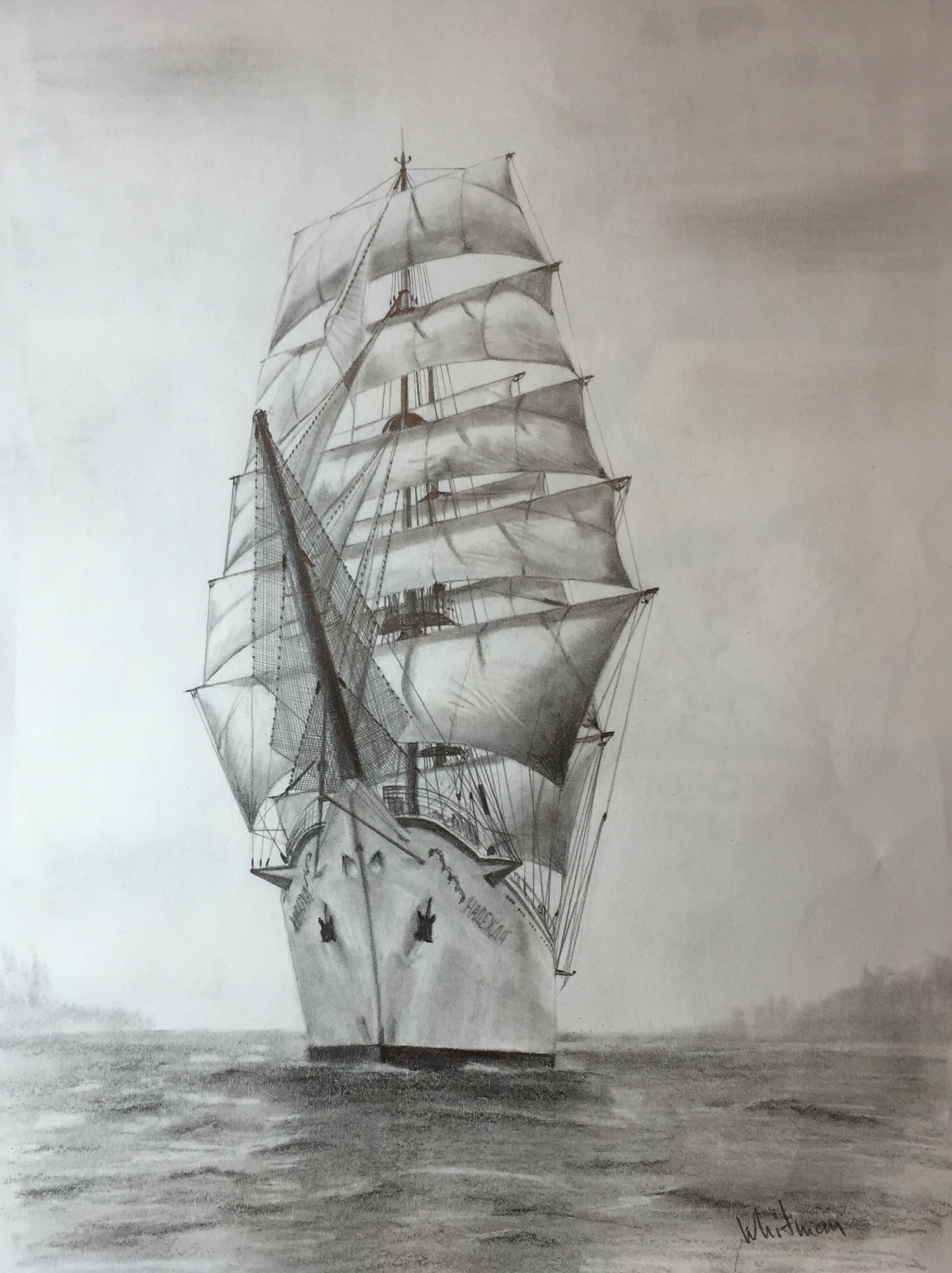 2153x2879 Nadezhda Tall Ship, Sail Ship Beautiful Russian Frigate Sketch - Frigate Drawing