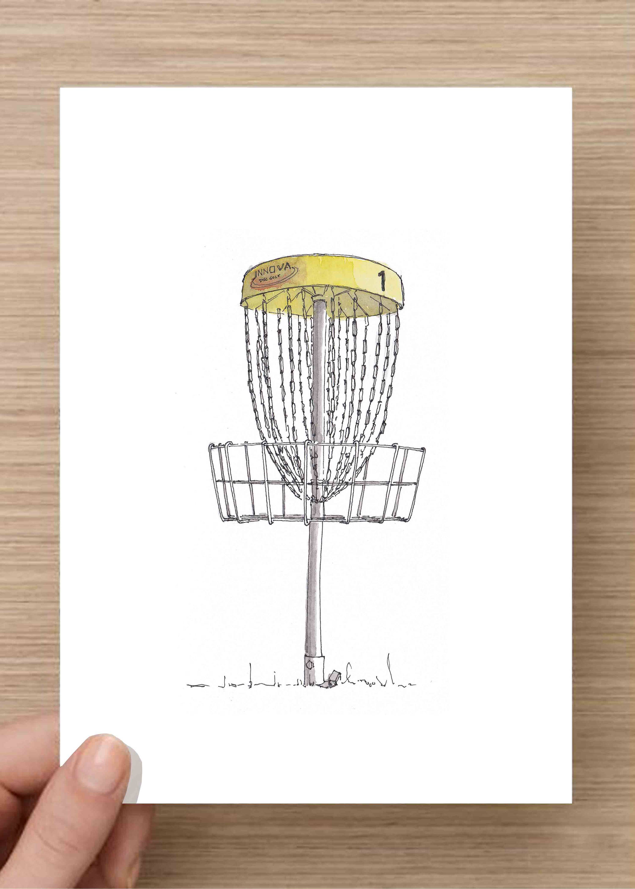 2143x3000 Disc Golf Basket - Frisbee Drawing