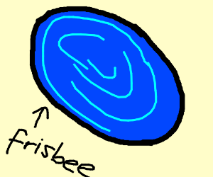 300x250 Blue Frisbee Drawing - Frisbee Drawing