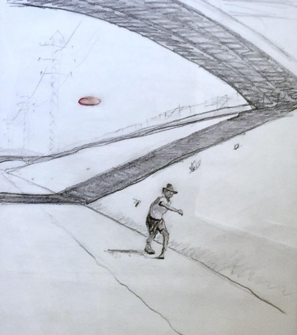 610x687 Street Frisbee Drawing - Frisbee Drawing