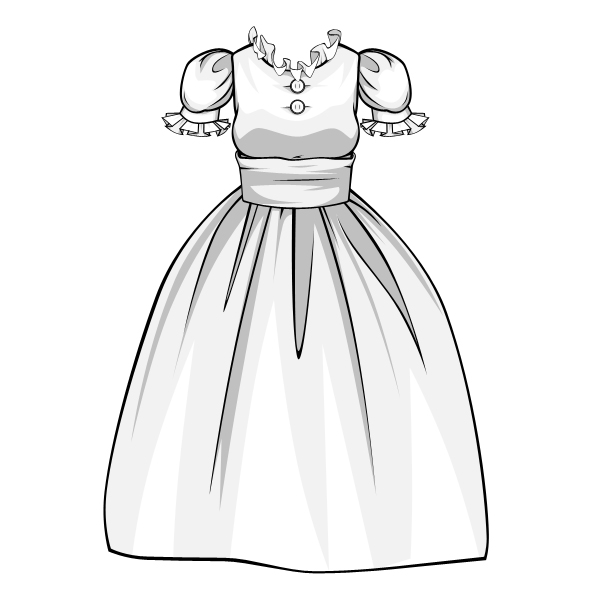 600x600 how to draw complex folds and ruffles in fabric and clothing - Frock Drawing