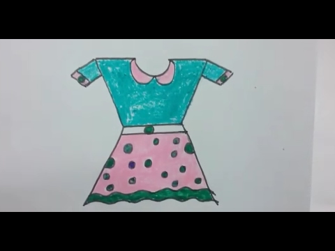 480x360 How To Draw Frock Using Basic Shapes, Kids Frock Drawing - Frock Drawing