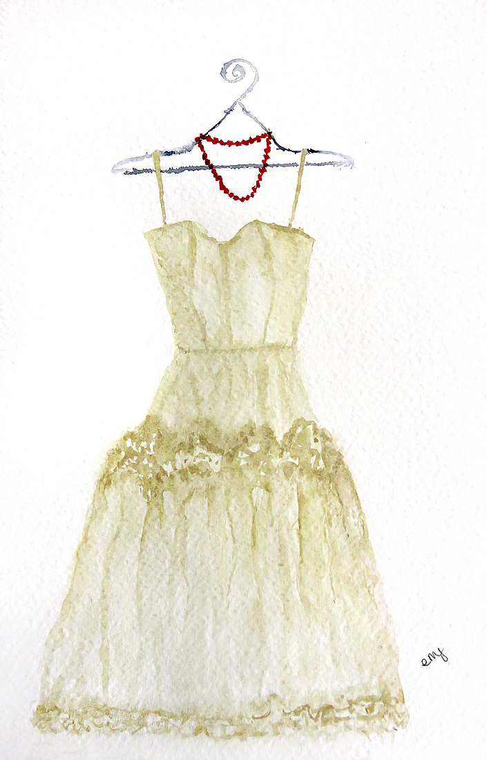 705x1100 a posh frock evelynflint watercolours - Frock Drawing