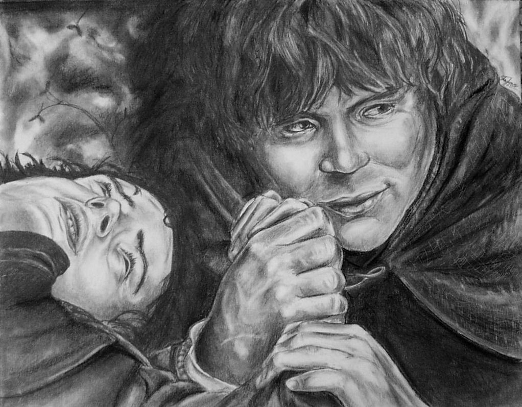 1022x797 Frodo And Sam - Frodo Drawing