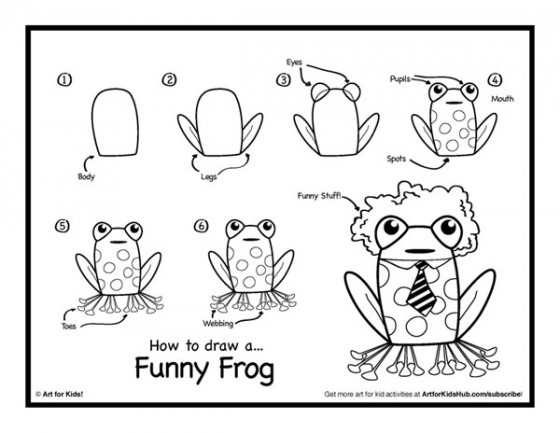 560x433 How To Draw A Frog - Frog Drawing For Kids