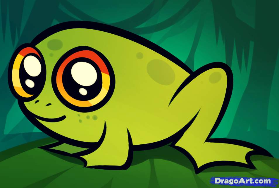 954x642 how to draw frogs for kids, step - Frog Drawing For Kids