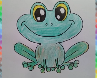 370x297 How To Draw A Cartoon Frog Cute Archives - Frog Drawing For Kids