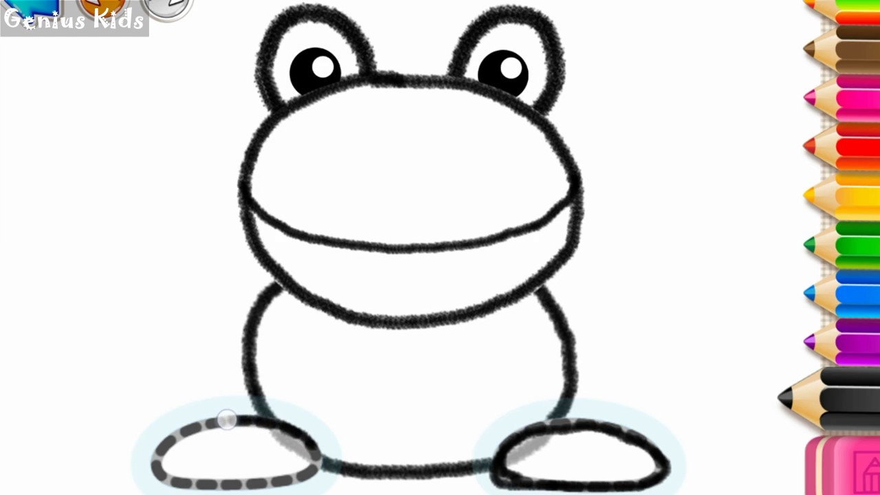1280x720 How To Draw A Frog Drawing Lesson For Kids - Frog Drawing For Kids