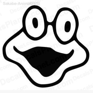 310x310 frog face simple drawing decal, vinyl decal sticker, wall decal - Frog Face Drawing
