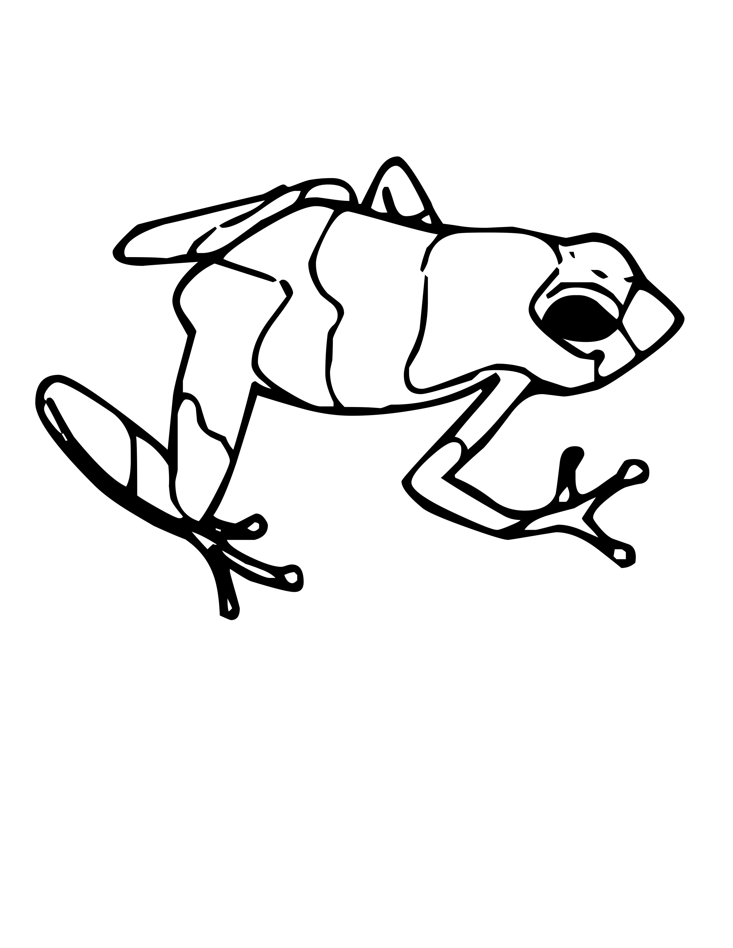 2550x3300 Frog Clipart Black And White Free Great Free Clipart, Silhouette - Frog Jumping Drawing