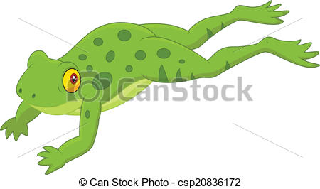450x266 Vector Illustration Of Cute Frog Cartoon Jumping - Frog Jumping Drawing