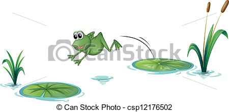 450x220 a jumping frog illustration of a jumping frog on a white background - Frog Jumping Drawing