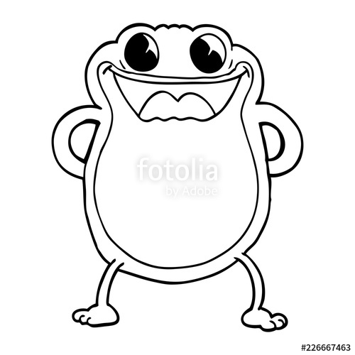 500x500 Line Drawing Cartoon Frog Stock Image And Royalty Free Vector - Frog Line Drawing