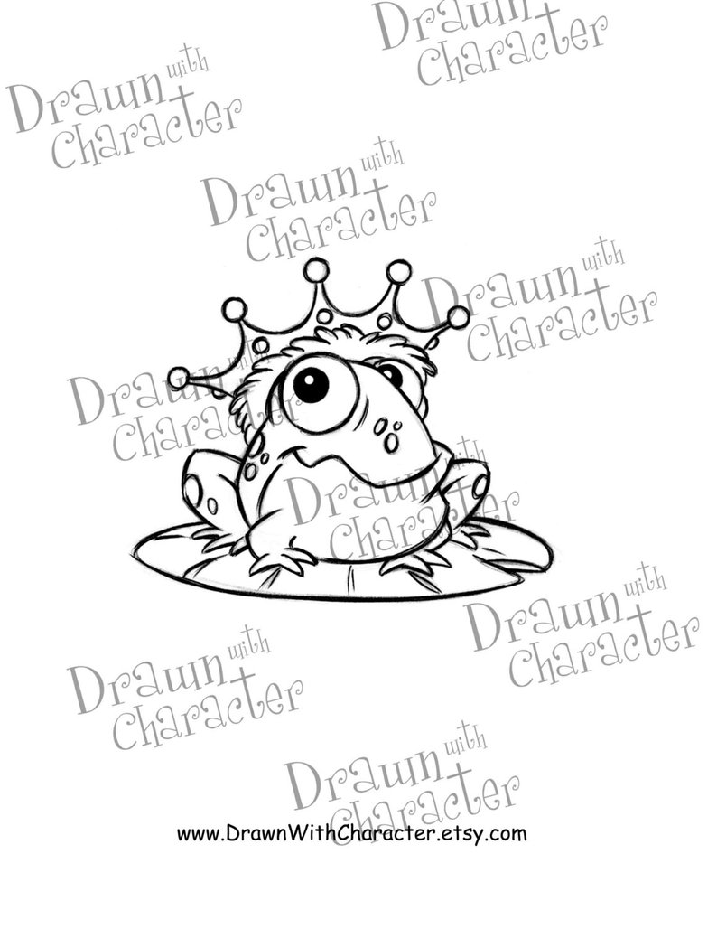 794x1028 Frog Prince Digital Stamp Art Kopykake Image Etsy - Frog Prince Drawing