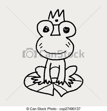 450x470 Frog Prince Doodle Vectors - Frog Prince Drawing