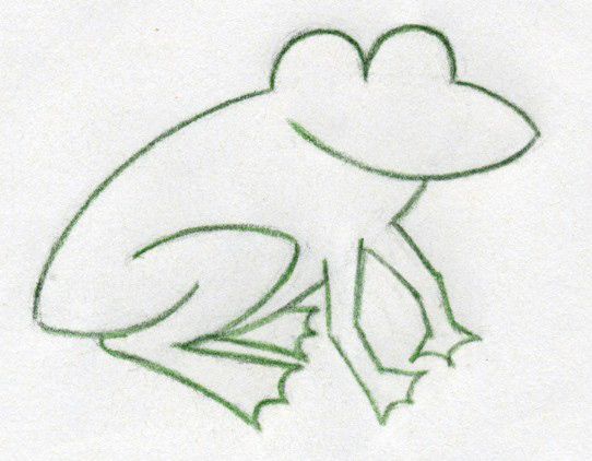542x422 How To Draw A Cartoon Frog - Frog Simple Drawing