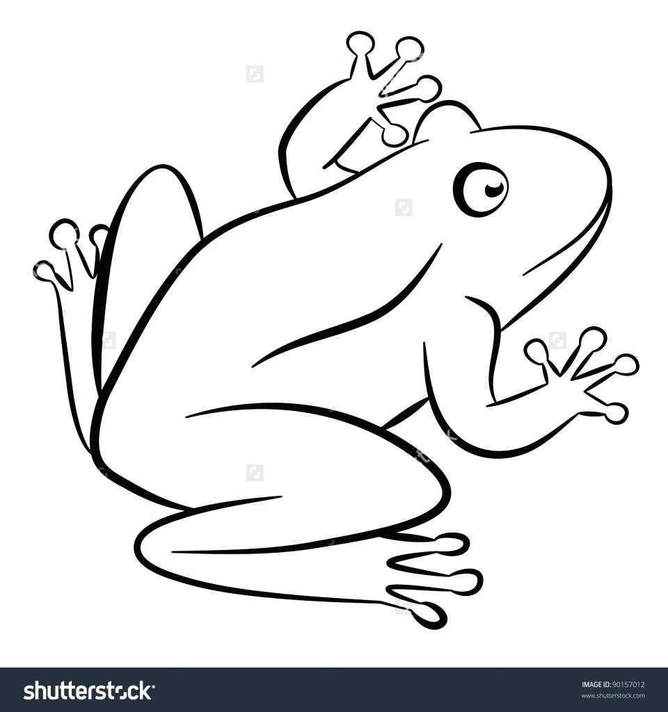 960x1024 Simple Frog Outline Judebell Club - Frog Simple Drawing