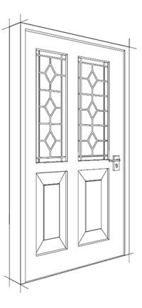 200x432 Drawing Design For A Single Wooden Front Door Single Wooden - Front Door Drawing