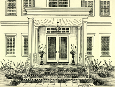 400x304 Front Door Pen And Ink Drawing Flyoung Studio - Front Door Drawing