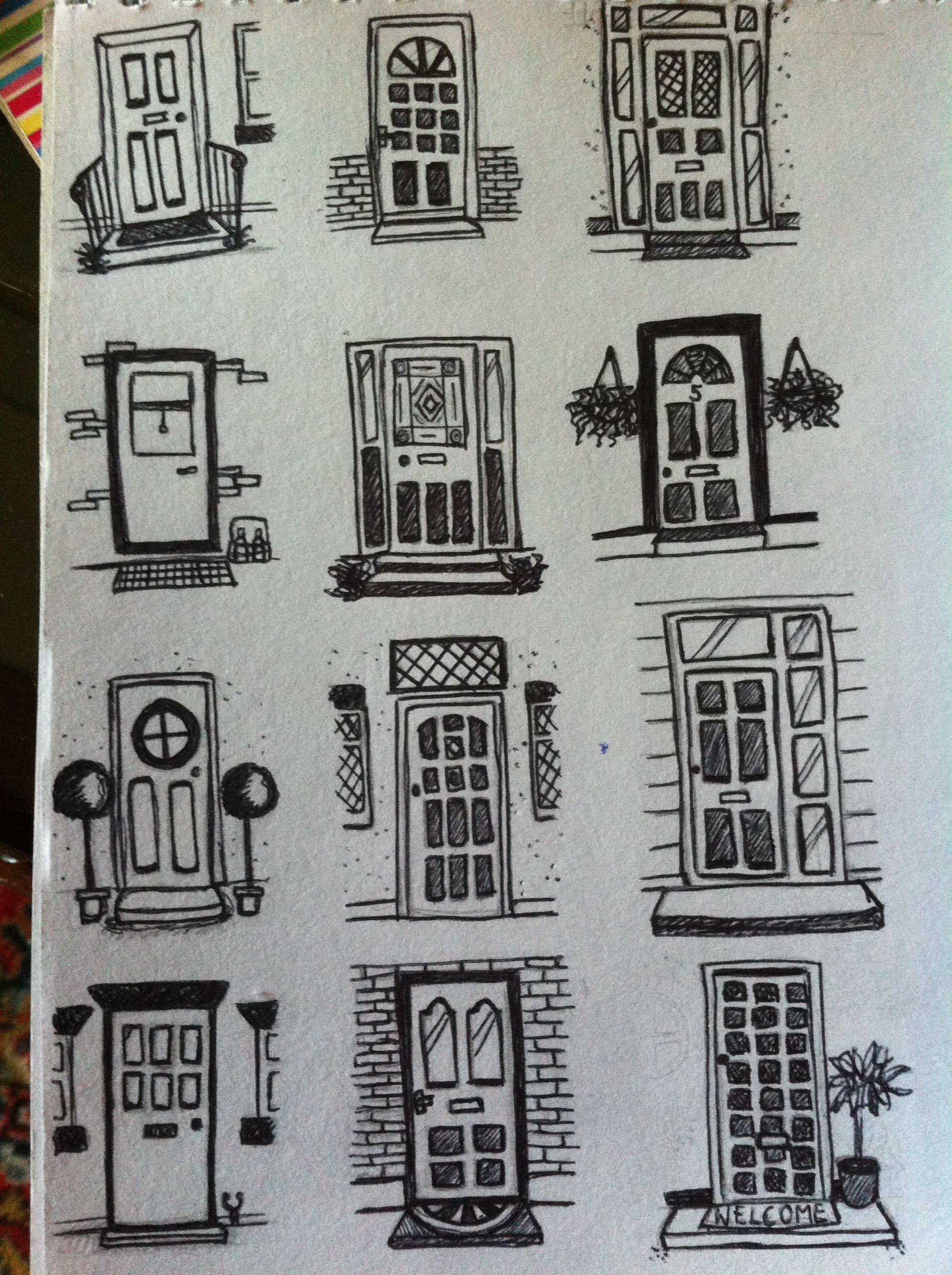 1936x2592 front door doodles door drawings drawings, house doodle - Front Door Drawing