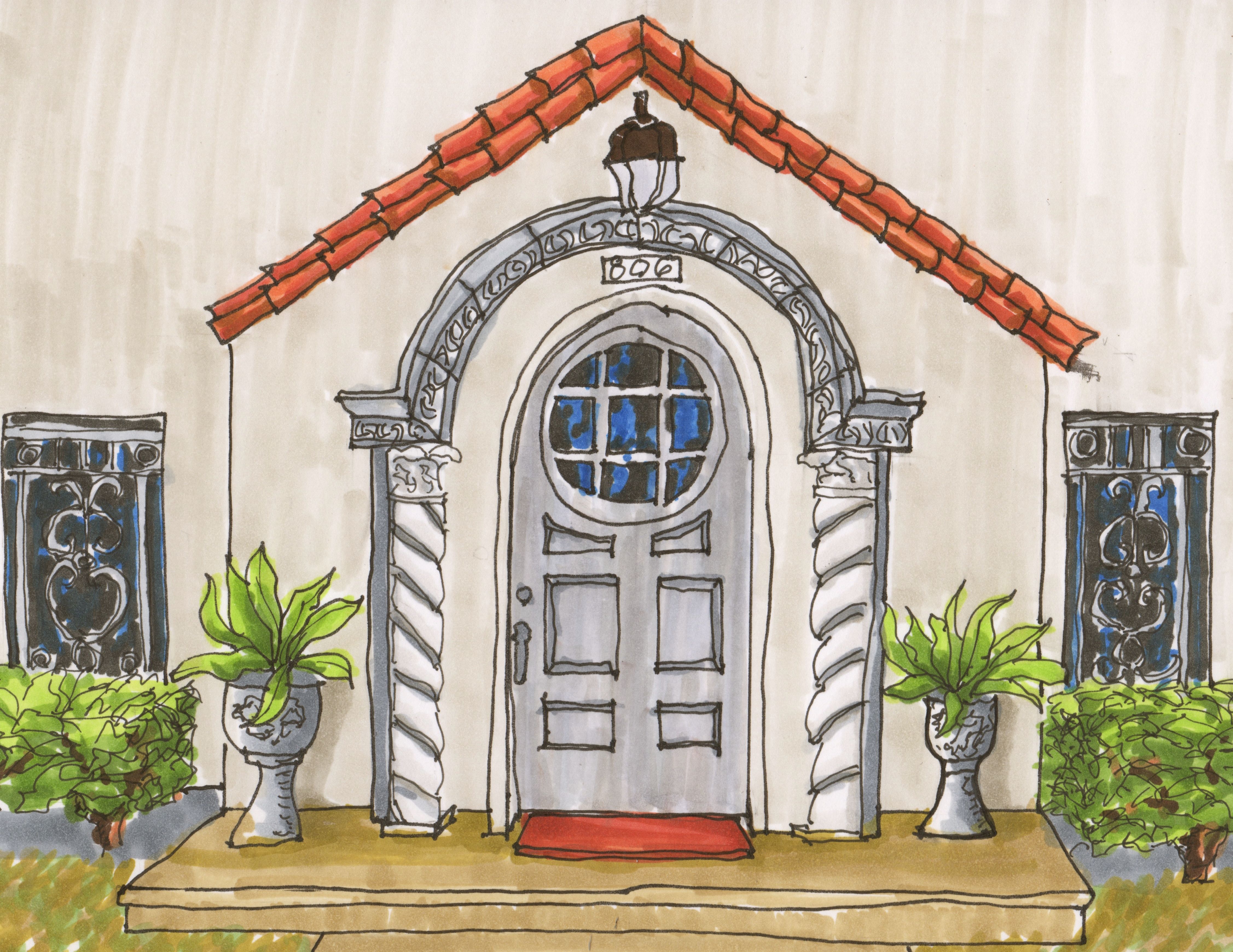 4507x3478 gallery for gt how to draw a front door, front door drawing - Front Door Drawing