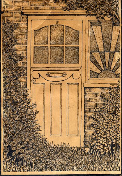 419x604 Dave's Front Door Ink Drawing Gillyroots - Front Door Drawing