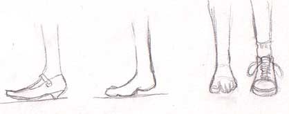 418x165 How To Draw Feet With Shoes Front View - Front Drawing