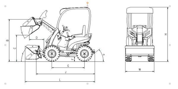 600x302 hysoon farm tractor small front end loader - Front End Loader Drawing