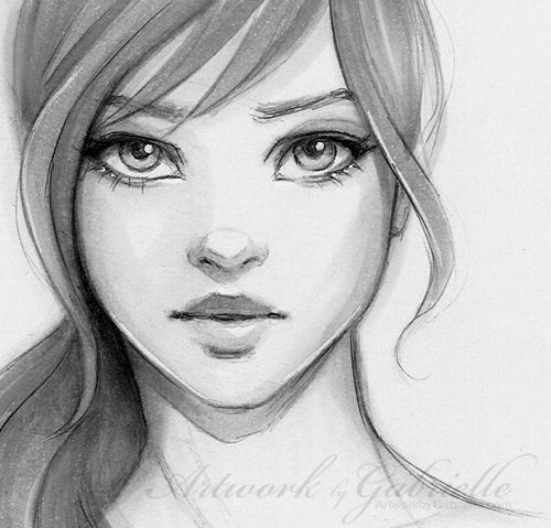 500x479 Gabrielle Drawings, Art, Art Sketches - Front Face Drawing