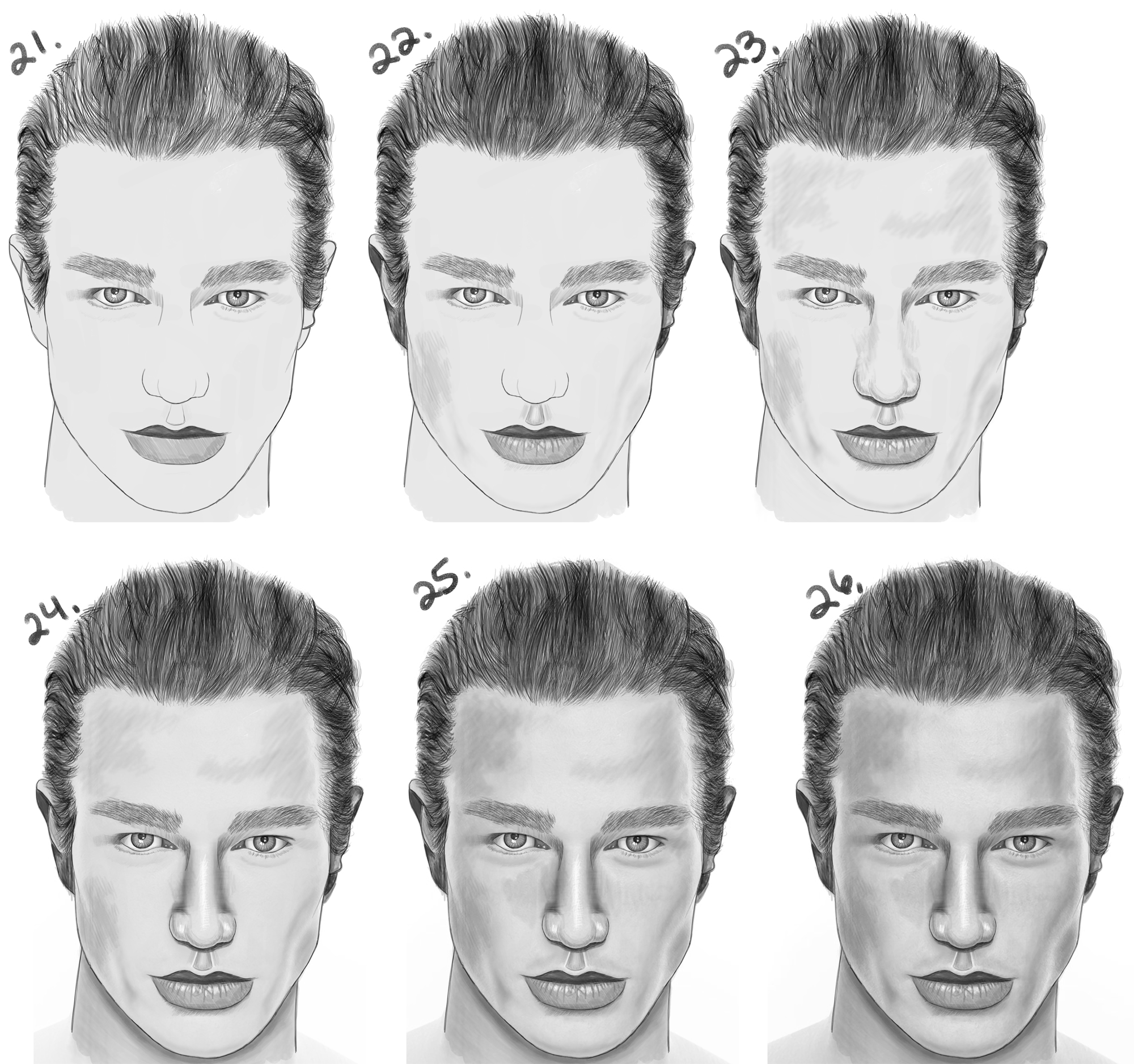 2000x1877 How To Draw A Man's Face From The Front View - Front Face Drawing
