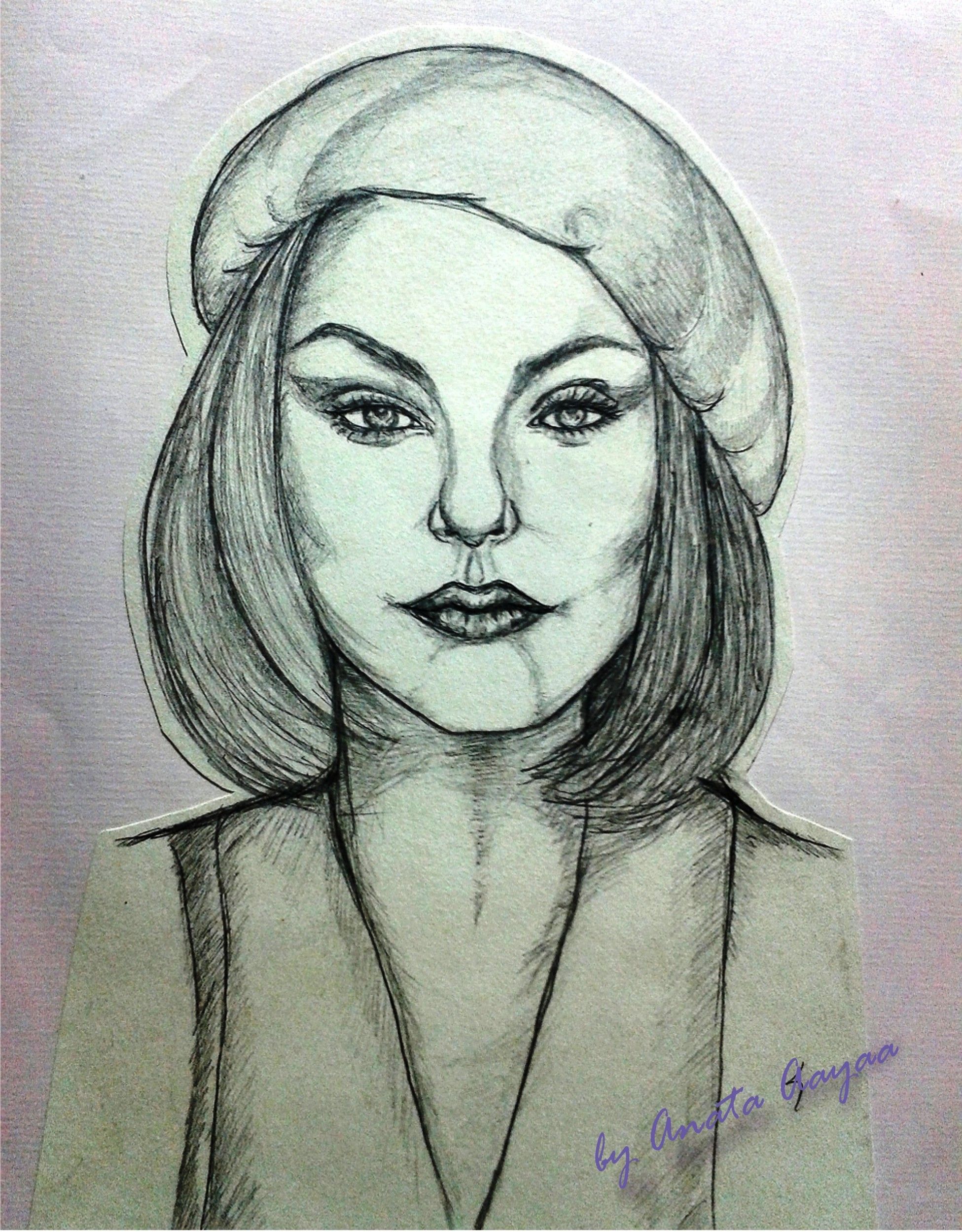 1951x2497 My Sketch For Gambar Model Front Face Look My Works - Front Face Drawing