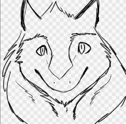 406x401 Sergal Front Facing Sketch - Front Face Drawing