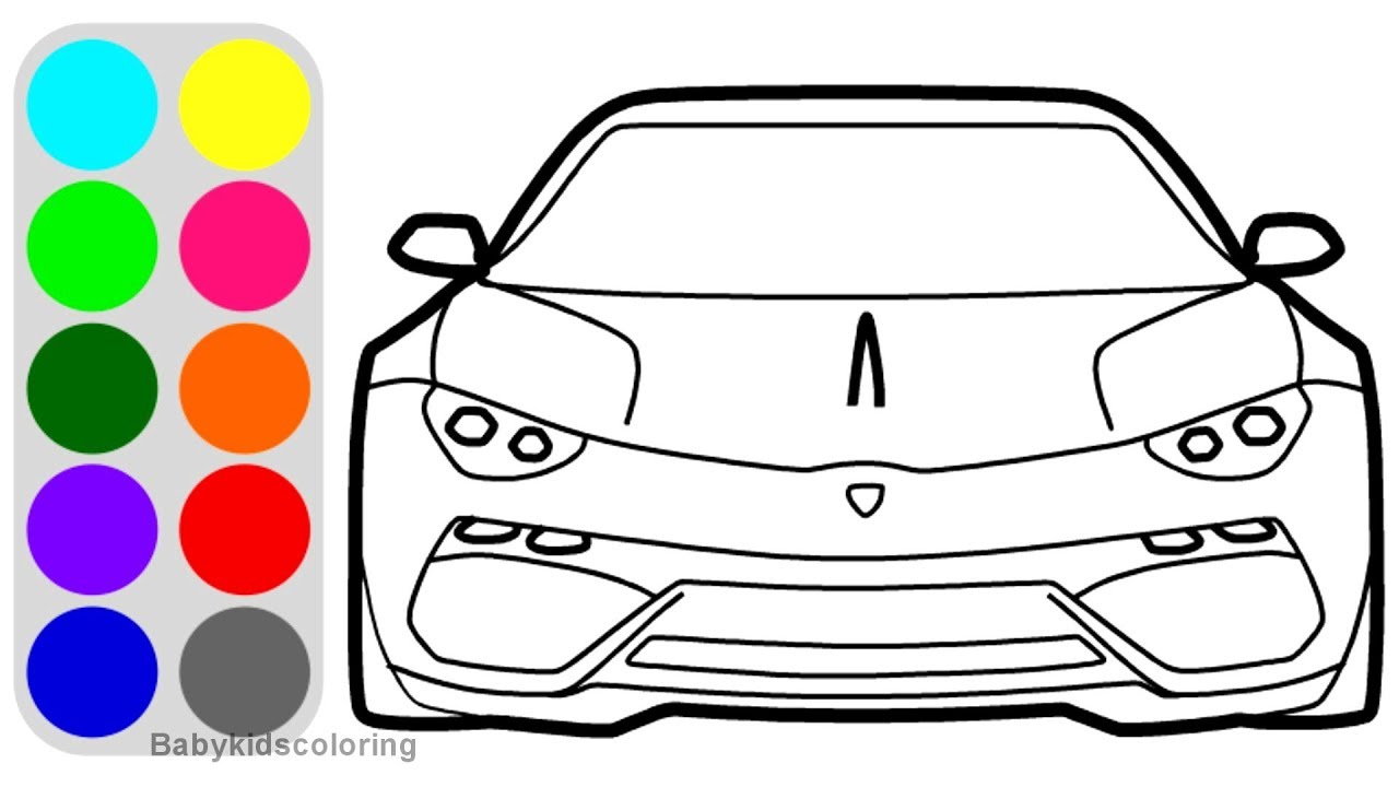 1280x720 How To Draw Lamborghini Asterion Concept Car Front View Coloring - Front Of Car Drawing