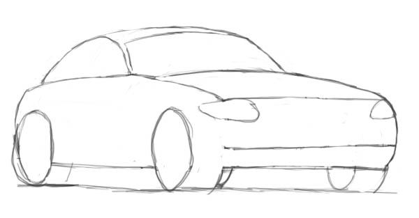 600x313 How To Draw Cars - Front Of Car Drawing